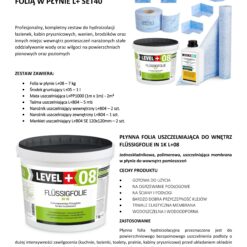Zestaw do Hydroizolacji Folia w Płynie 7kg Taśma uszczelniająca 5mb Środek gruntujący 1L Mata 2m² - LEVEL+ SET40