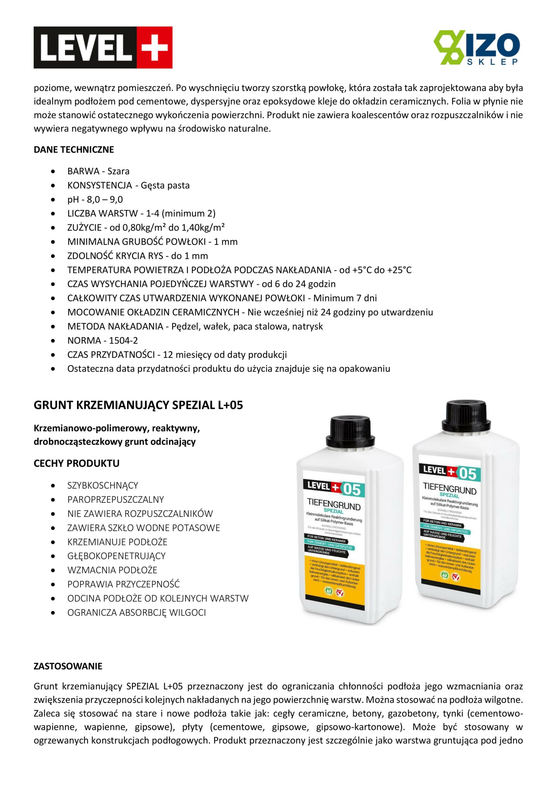 Zestaw do Hydroizolacji Folia w Płynie 12kg Taśma uszczelniająca 10mb Środek gruntujący 2L Mata 2m² - LEVEL+ SET42 - obrazek 15