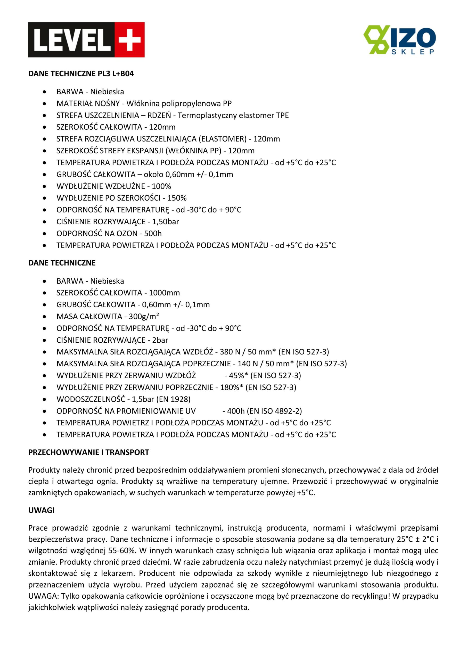 Zestaw do Hydroizolacji Folia w Płynie 12kg Taśma uszczelniająca 10mb Środek gruntujący 2L Mata 2m² - LEVEL+ SET42 - obrazek 21