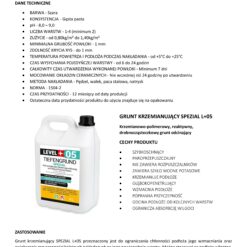 Zestaw do Hydroizolacji Folia w Płynie 20kg Taśma uszczelniająca 20mb Środek gruntujący 5L Mata 2m² - LEVEL+ SET45