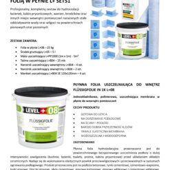 Zestaw do Hydroizolacji Folia w Płynie 25kg Taśma uszczelniająca 25mb Środek gruntujący 5L Mata 5m² - LEVEL+ SET51