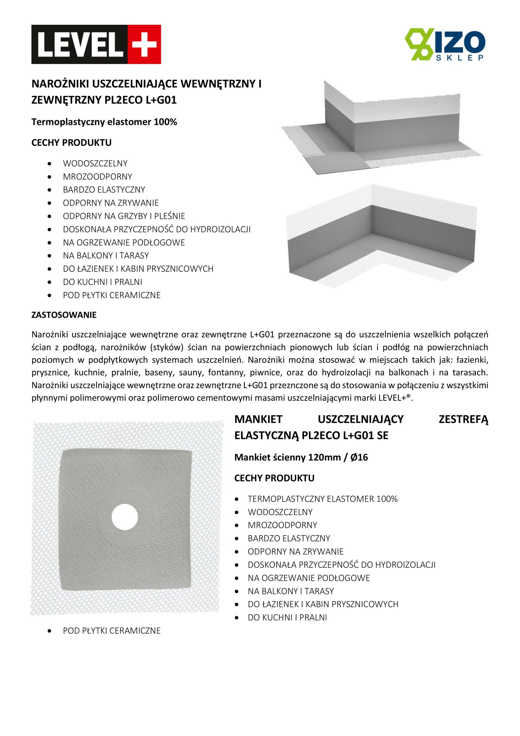Zestaw do Hydroizolacji Folia w Płynie 4kg Taśma uszczelniająca 5mb Środek gruntujący 1L – LEVEL+ SET54 - obrazek 11