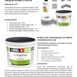 Zestaw do Hydroizolacji Folia w Płynie 5,5kg Taśma uszczelniająca 5mb Środek gruntujący 1L – LEVEL+ SET55