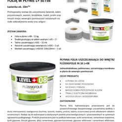 Zestaw do Hydroizolacji Folia w Płynie 12kg Taśma uszczelniająca 10mb Środek gruntujący 2L – LEVEL+ SET56