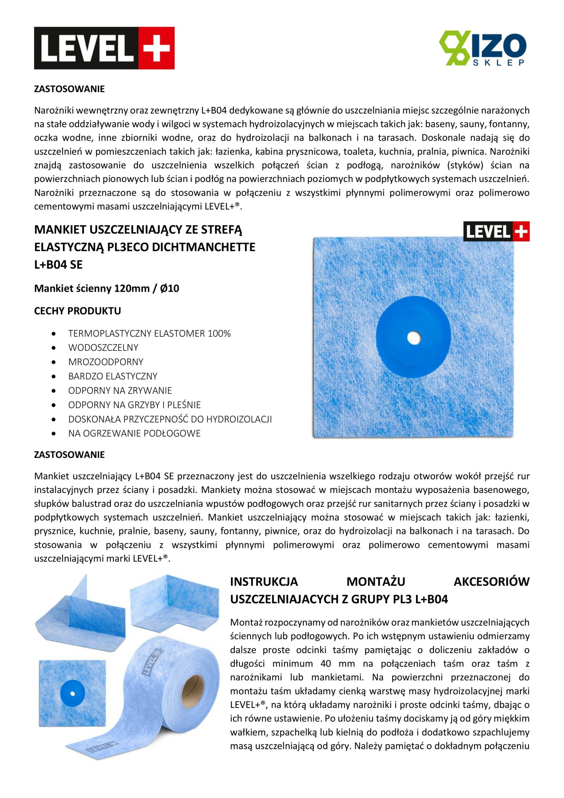Zestaw do Hydroizolacji Folia w Płynie 12kg Taśma uszczelniająca 15mb Środek gruntujący 2L - LEVEL+ SET66 - obrazek 16