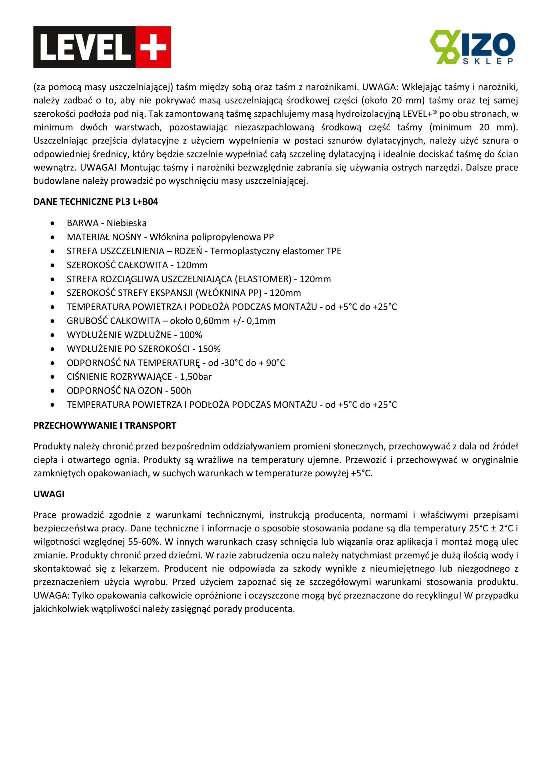 Zestaw do Hydroizolacji Folia w Płynie 12kg Taśma uszczelniająca 15mb Środek gruntujący 2L - LEVEL+ SET66 - obrazek 17