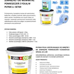 Zestaw do Hydroizolacji Folia w Płynie 20kg Taśma uszczelniająca 20mb Środek gruntujący 5L - LEVEL+ SET69