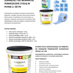 Zestaw do Hydroizolacji Folia w Płynie 25kg Taśma uszczelniająca 25mb Środek gruntujący 5L - LEVEL+ SET70