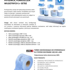 Zestaw do Hydroizolacji Taśma B04-15mb, B05-4m, Mata-2m, Narożniki-3szt, Mankiety 3szt, - LEVEL+ SETB2