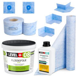 Zestaw do Hydroizolacji Folia w Płynie 7kg Taśma uszczelniająca 5mb Środek gruntujący 1L Mata 2m² - LEVEL+ SET40