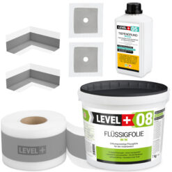 Zestaw do Hydroizolacji Folia w Płynie 7kg Taśma uszczelniająca 5mb Środek gruntujący 1L – LEVEL+ SET53