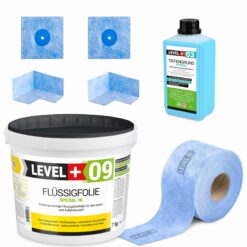 Zestaw do Hydroizolacji Folia w Płynie 7kg Taśma uszczelniająca 5mb Środek gruntujący 1L - LEVEL+ SET64