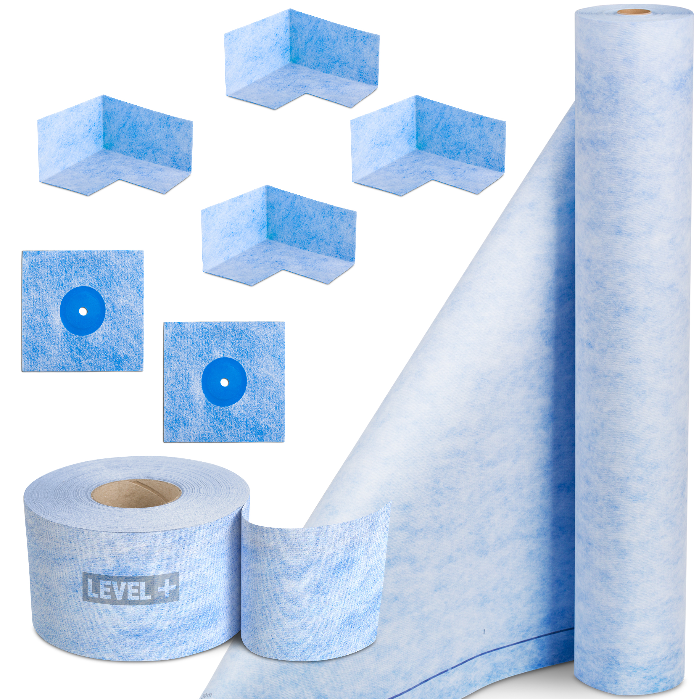 Zestaw do Hydroizolacji Taśma B04-15mb, Mata-2m, Narożniki-4szt, Mankiety 2szt, - LEVEL+ SETB17