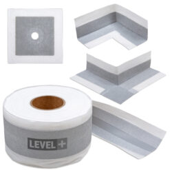 Zestaw do Hydroizolacji Folia w płynie 12kg Taśma 10mb Grunt 5L Mankiety Narożniki Balkon Łazienka LEVEL+ SET543