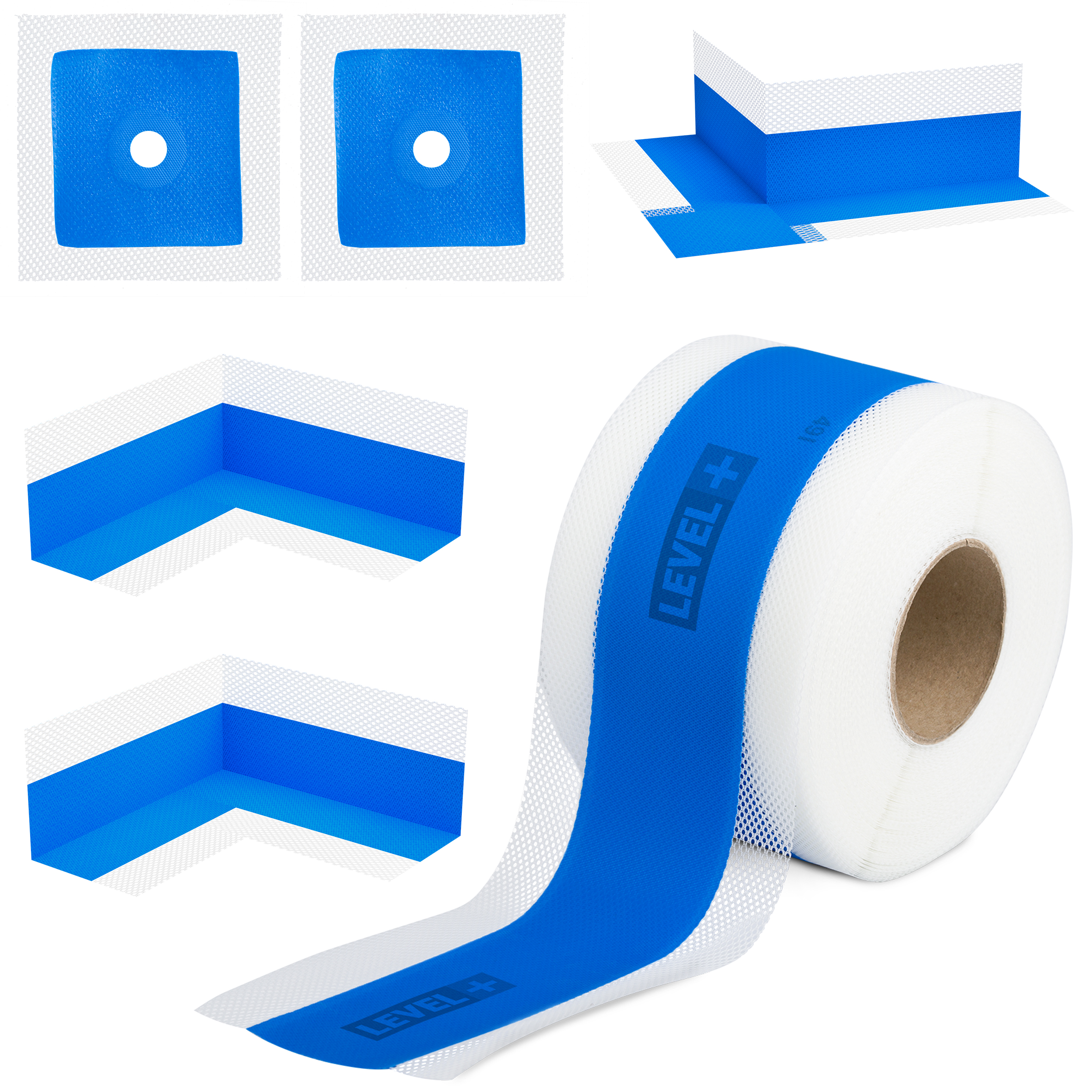 Zestaw do Hydroizolacji Taśma B01-10mb, Narożniki-3szt, Mankiety 2szt, - LEVEL+ SETB12