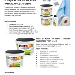 Zestaw do Hydroizolacji Folia w płynie 8kg Taśma 5mb Grunt 1L Mankiety Narożniki Balkon Łazienka LEVEL+ SET506