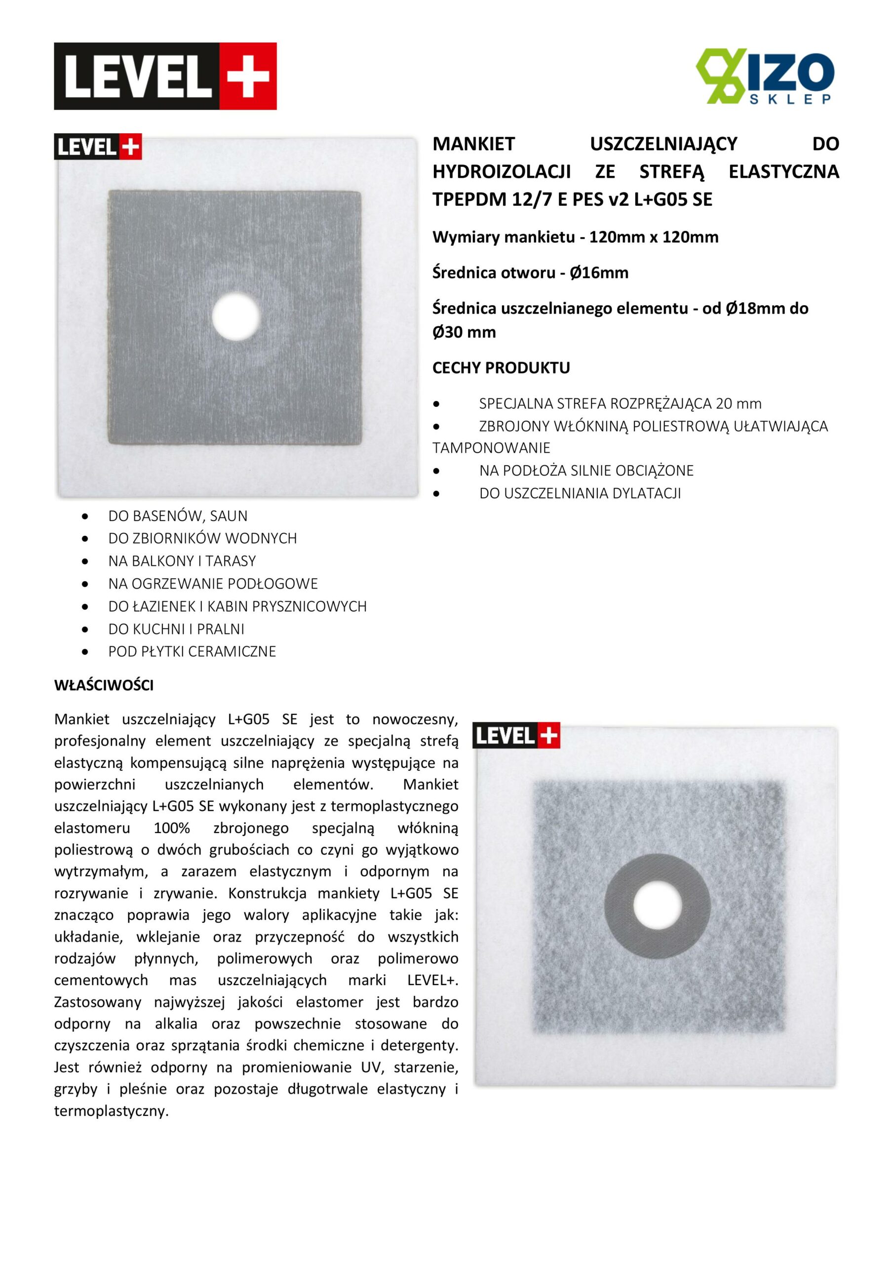 Zestaw do Hydroizolacji Folia w płynie 8kg Taśma 5mb Grunt 1L Mankiety Narożniki Balkon Łazienka LEVEL+ SET506 - obrazek 23