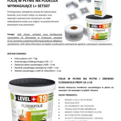 Zestaw do Hydroizolacji Folia w płynie 7kg Taśma 5mb Grunt 1L Mankiety Narożniki Balkon Łazienka LEVEL+ SET507