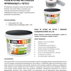 Zestaw do Hydroizolacji Folia w płynie 4kg Taśma 5mb Balkon Łazienka LEVEL+ SET511