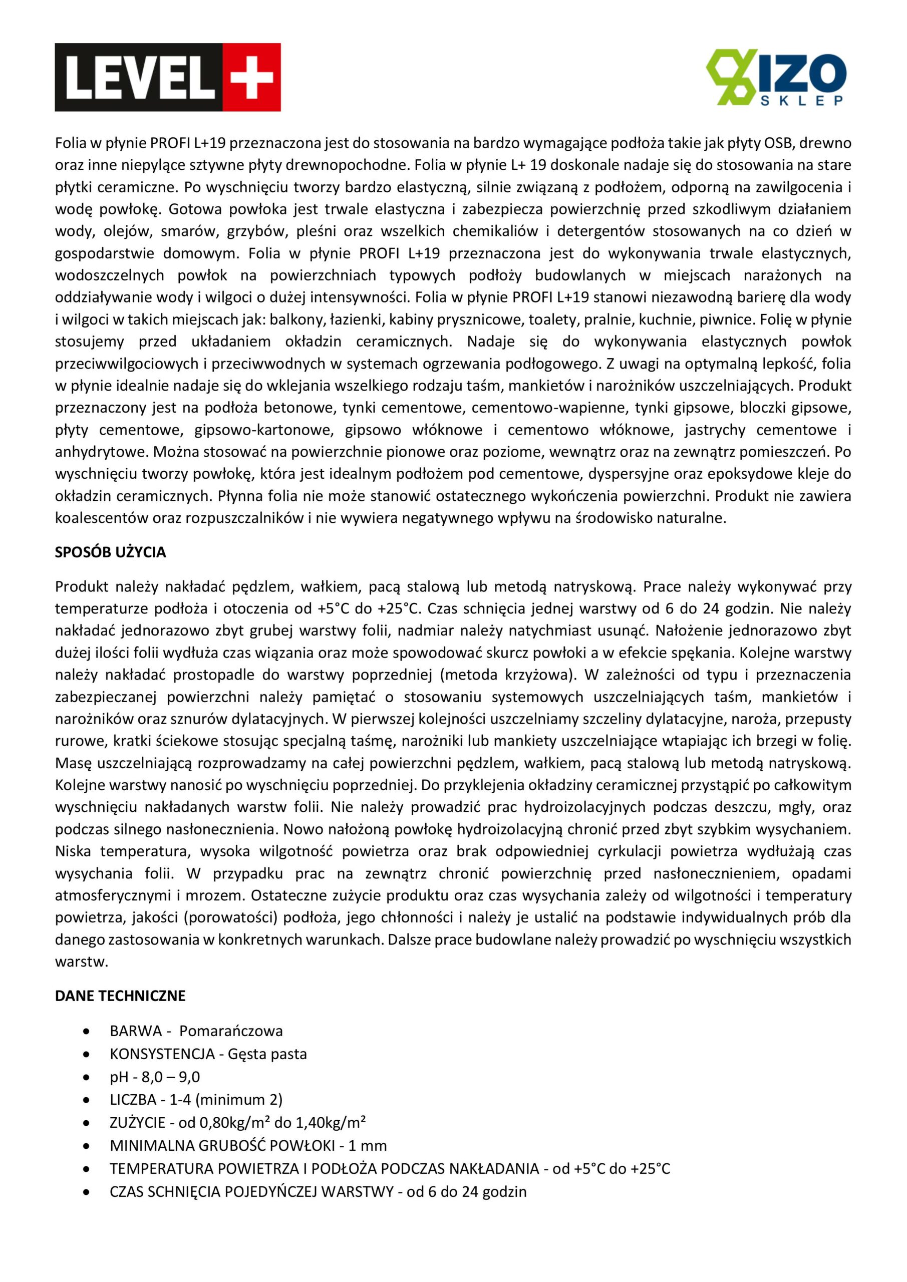 Zestaw do Hydroizolacji Folia w płynie 12kg Taśma 10mb Grunt 5L Mankiety Narożniki Balkon Łazienka LEVEL+ SET543 - obrazek 17