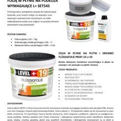 Zestaw do Hydroizolacji Folia w płynie 7kg Taśma 5mb Grunt 1L Balkon Łazienka LEVEL+ SET545