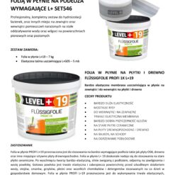 Zestaw do Hydroizolacji Folia w płynie 7kg Taśma 5mb Balkon Łazienka LEVEL+ SET546