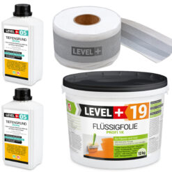 Zestaw do Hydroizolacji Folia w płynie 12kg Taśma 10mb Grunt 2L Balkon Łazienka LEVEL+ SET524