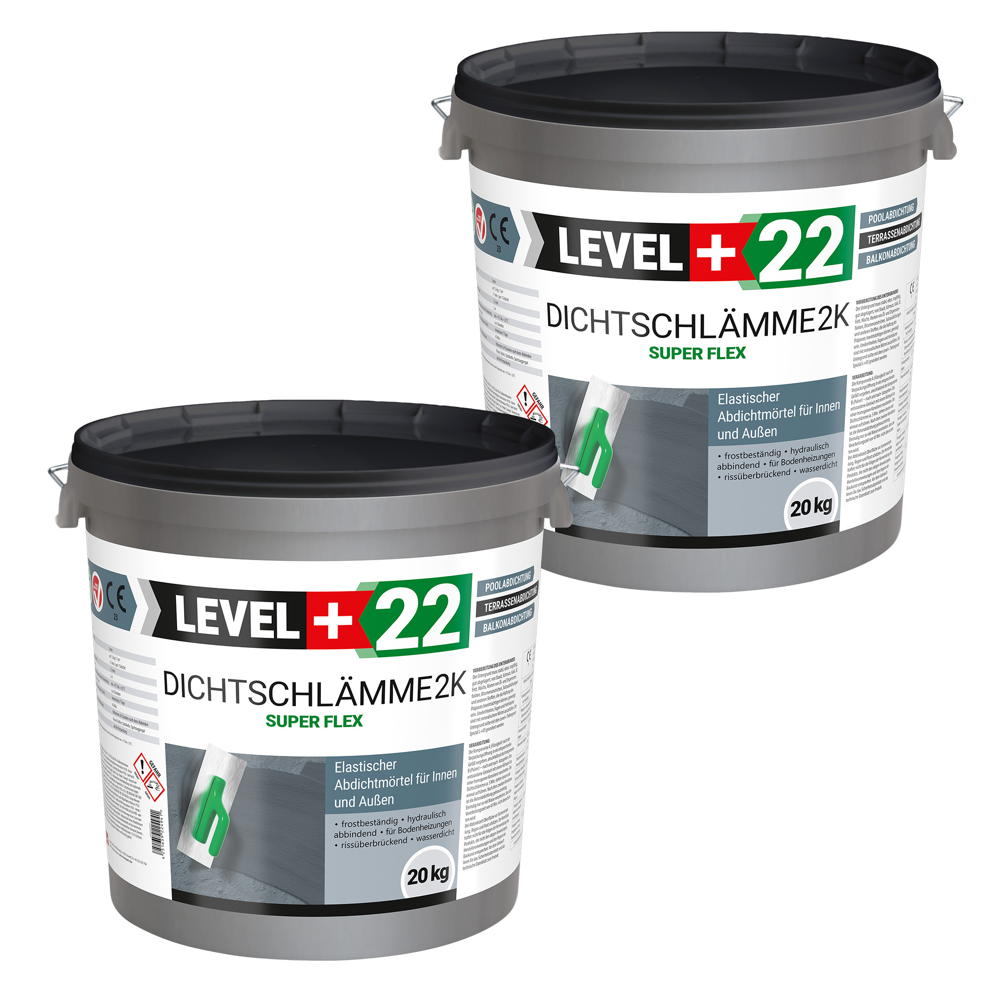 Zaprawa uszczelniająca Hydroizolacja balkon taras 40kg Dichtschlämme 2K SUPER FLEX L+22
