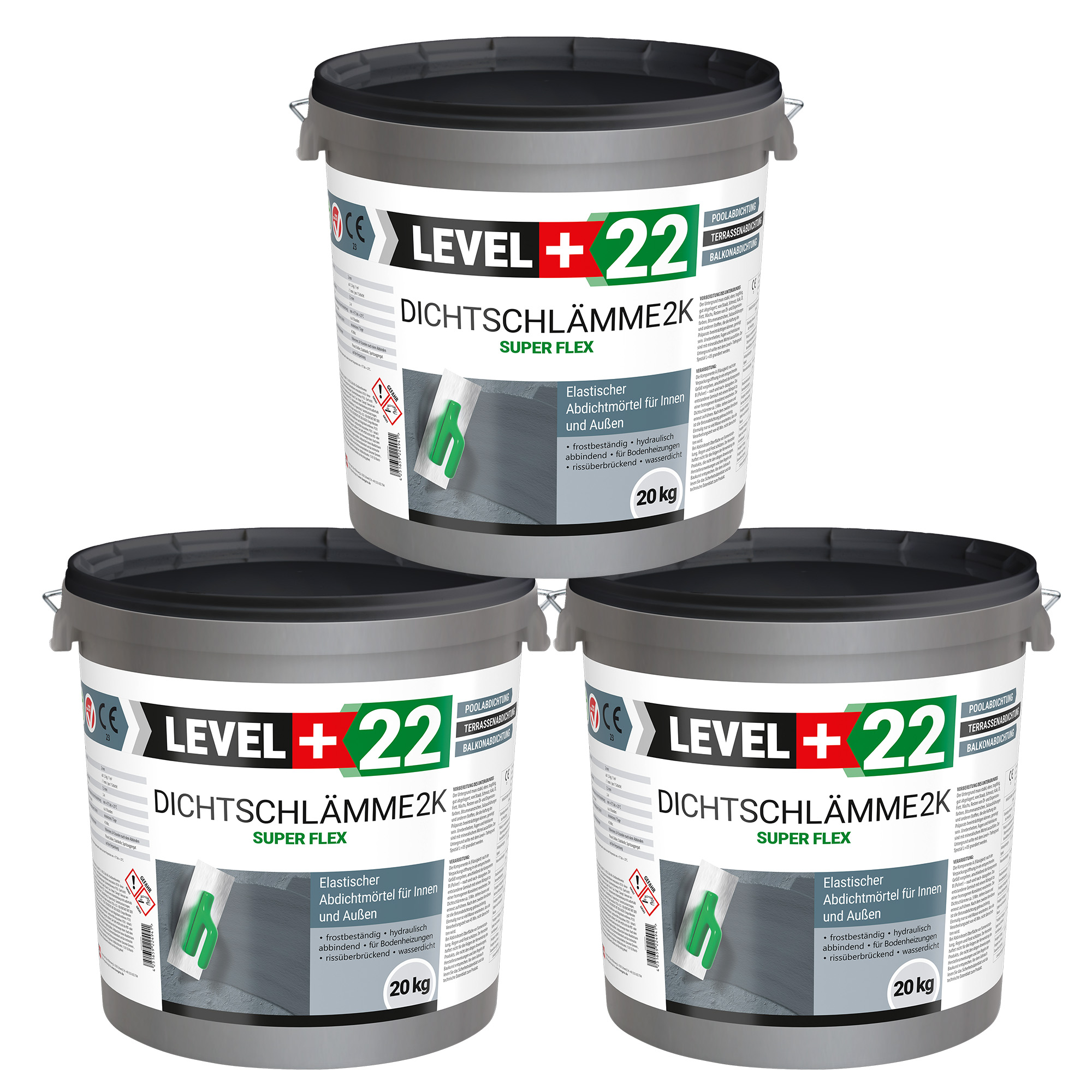 Zaprawa uszczelniająca Hydroizolacja balkon taras 60kg Dichtschlämme 2K SUPER FLEX L+22