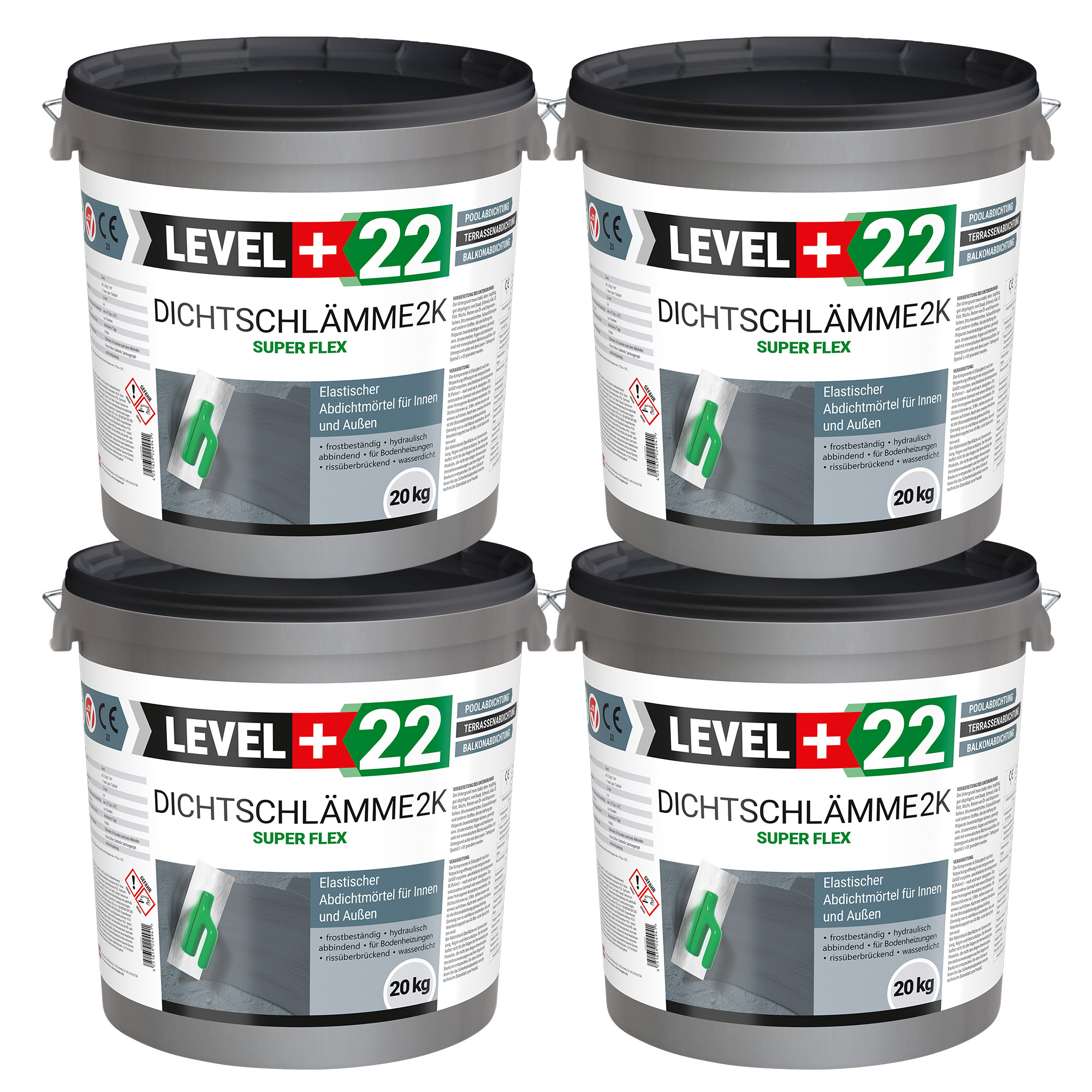 Zaprawa uszczelniająca Hydroizolacja balkon taras 80kg Dichtschlämme 2K SUPER FLEX L+22