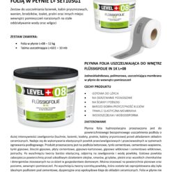 Zestaw do Hydroizolacji Folia w Płynie 12kg Taśma uszczelniająca szara 10mb - LEVEL+ SET105G1