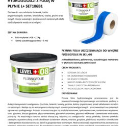 Zestaw do Hydroizolacji Folia w Płynie 12kg Taśma uszczelniająca niebieska 5mb - LEVEL+ SET106B1