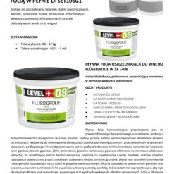 Zestaw do Hydroizolacji Folia w Płynie 12kg Taśma uszczelniająca szara 5mb - LEVEL+ SET106G1