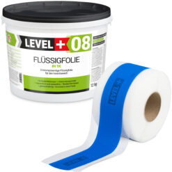 Zestaw do Hydroizolacji Folia w Płynie 12kg Taśma uszczelniająca niebieska 5mb - LEVEL+ SET106B1