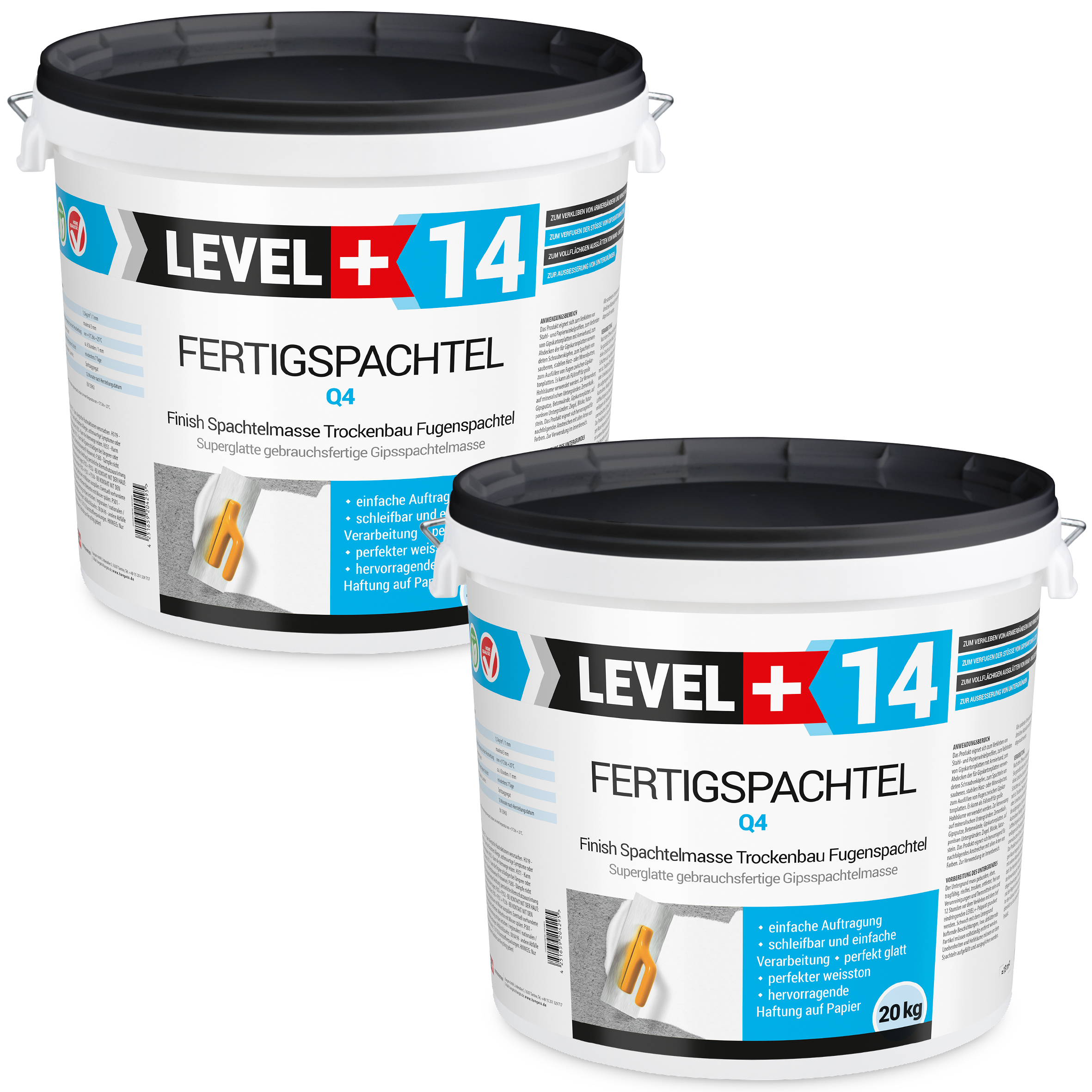 Gotowa Gładź Polimerowa Biała 40KG wygładzanie ścian i sufitów spoinowanie płyt G/K LEVEL+ L+14