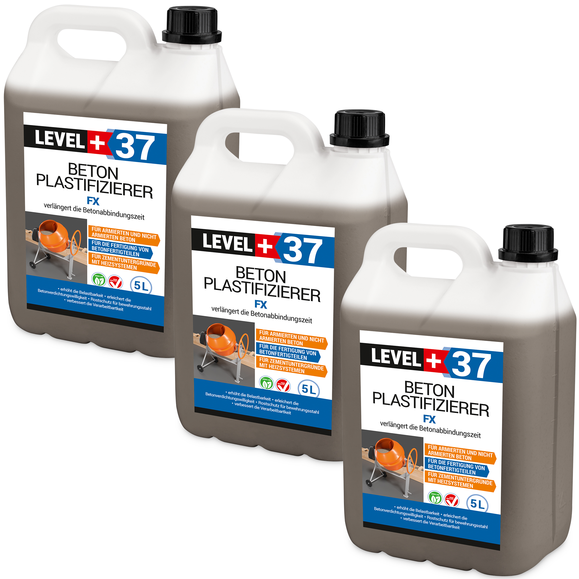 Plastyfikator do betonu 15 L Upłynnia i uplastycznia LEVEL+ L+37