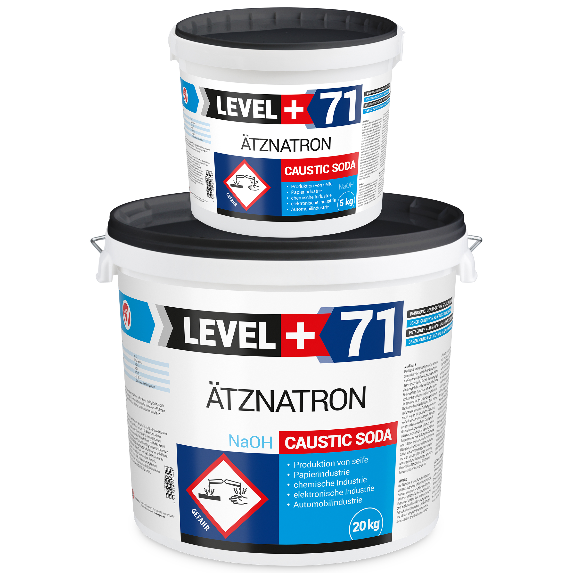 Soda Kaustyczna 25KG Granulki Wodorotlenek Sodu Udrażniacz LEVEL+ L+71