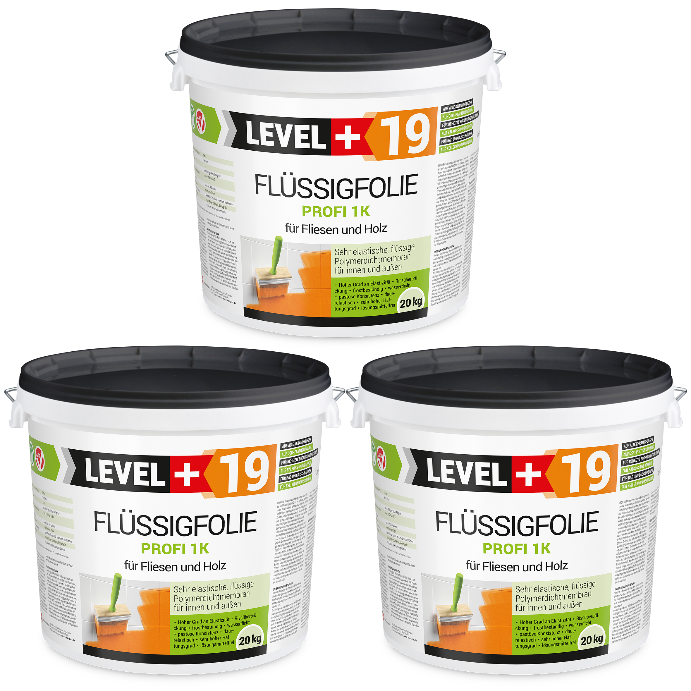 Folia w płynie 60KG Hydroizolacja Balkonu na drewno na płytki wysoko elastyczna izolacja LEVEL+ L+19