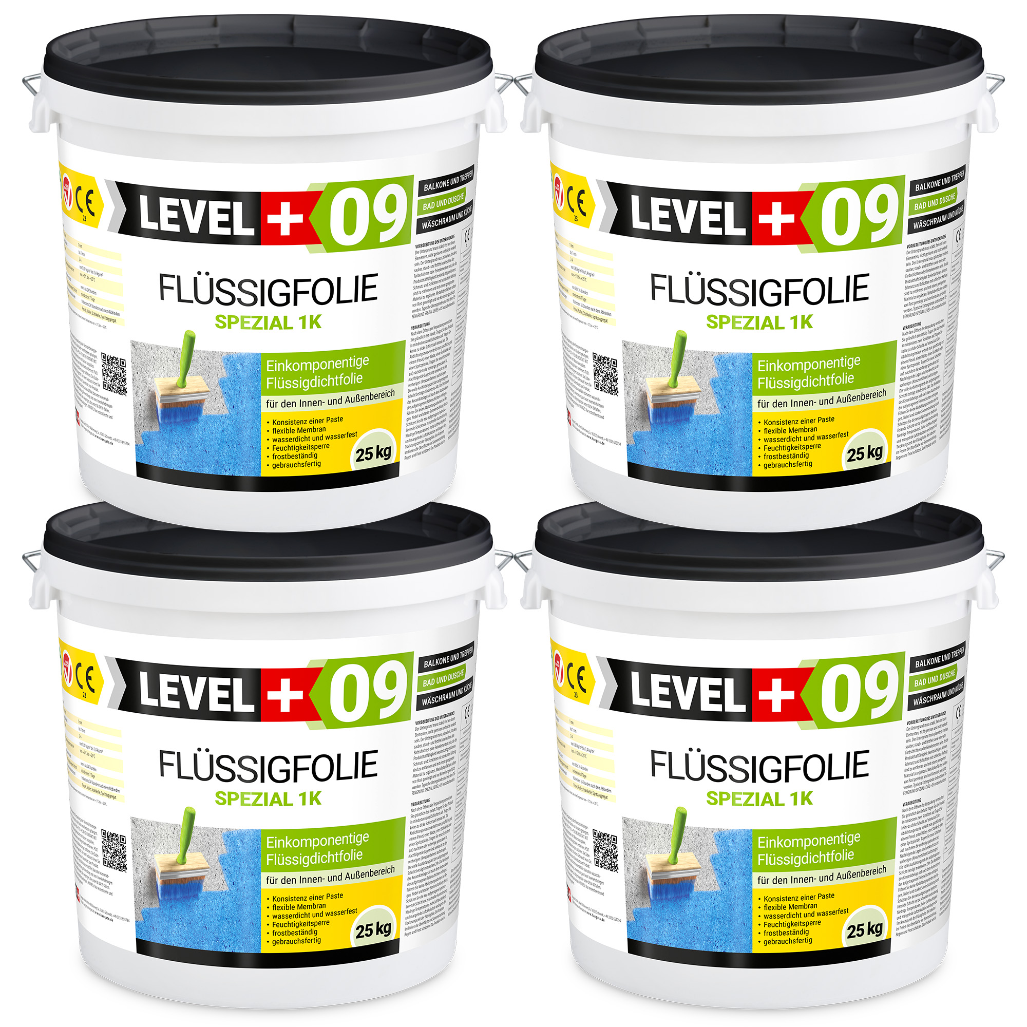 Folia w płynie na zewnątrz do wewnątrz LEVEL+ Hydroizolacja balkonu łazienki 100KG elastyczna izolacja L+09