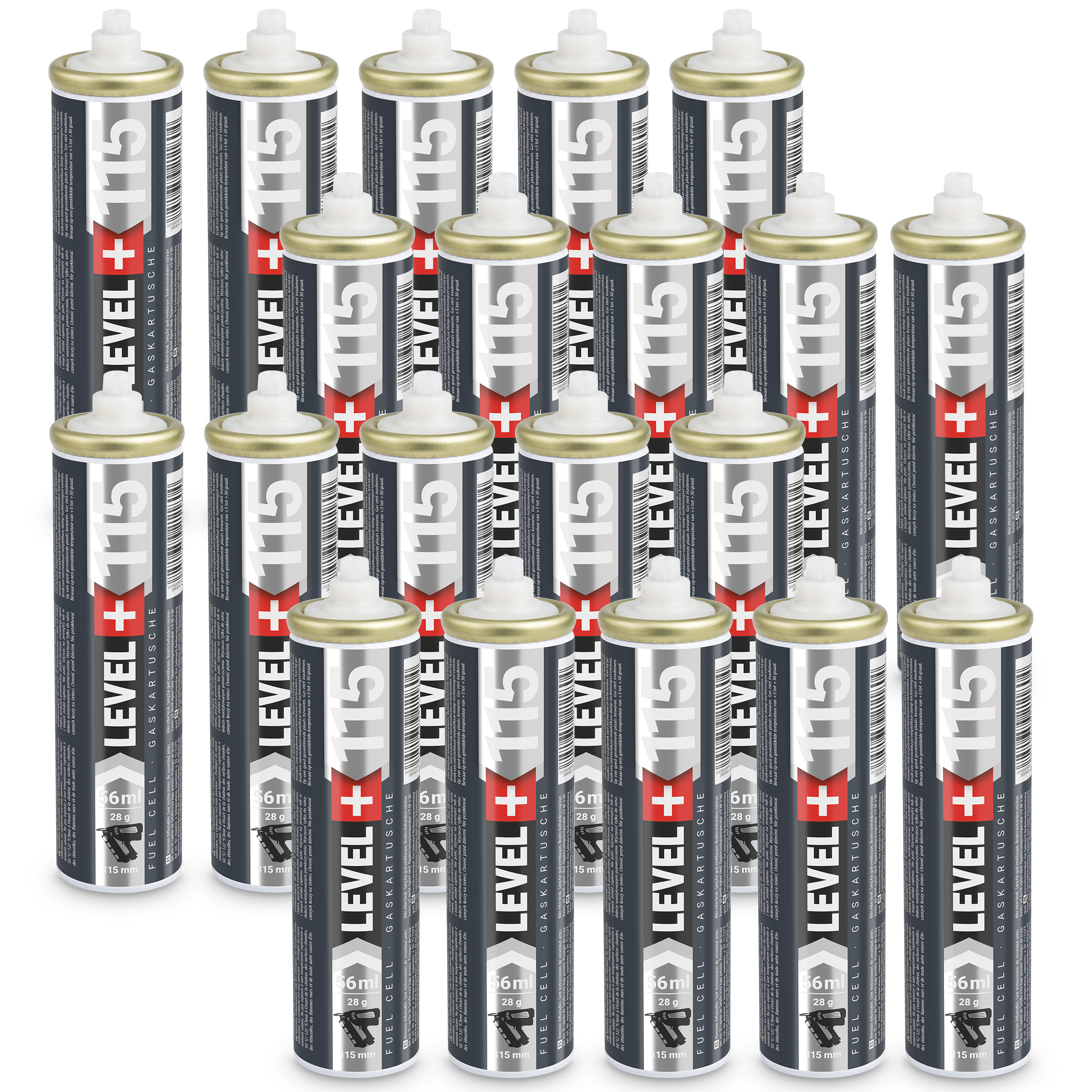 Gaz do Osadzaków i Gwoździarek Gazowych 115mm 56ml 28g 20 szt. Nabój do Gwożdziarek Nabój Gazowy L+115