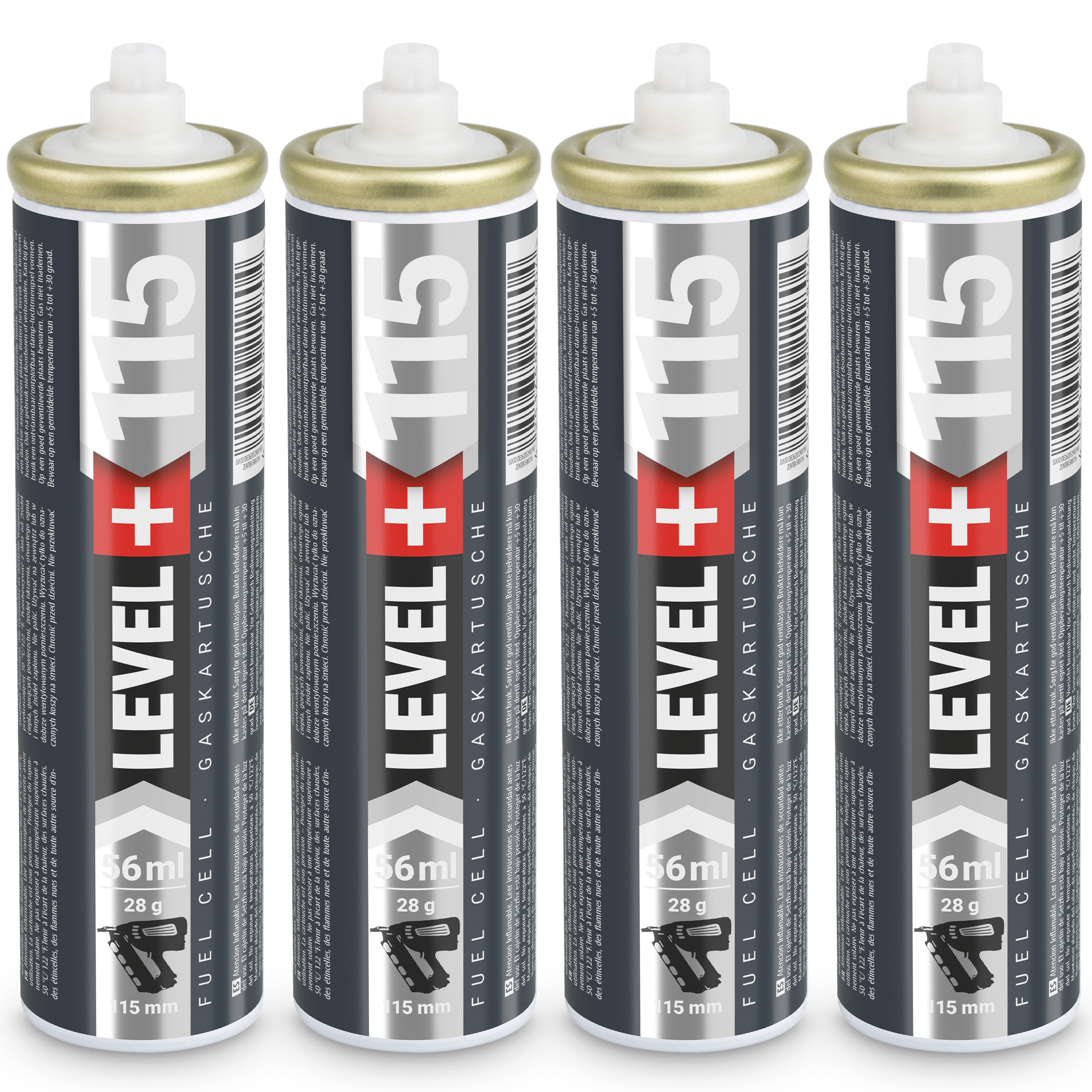 Gaz do Osadzaków i Gwoździarek Gazowych 115mm 56ml 28g 4 szt. Nabój do Gwożdziarek Nabój Gazowy L+115