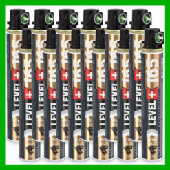 Gaz do Gwoździarek Gazowych 165mm 80ml 40g 12 szt. Nabój do Gwożdziarek Nabój Gazowy Zielony Zawór LEVEL+ L+165