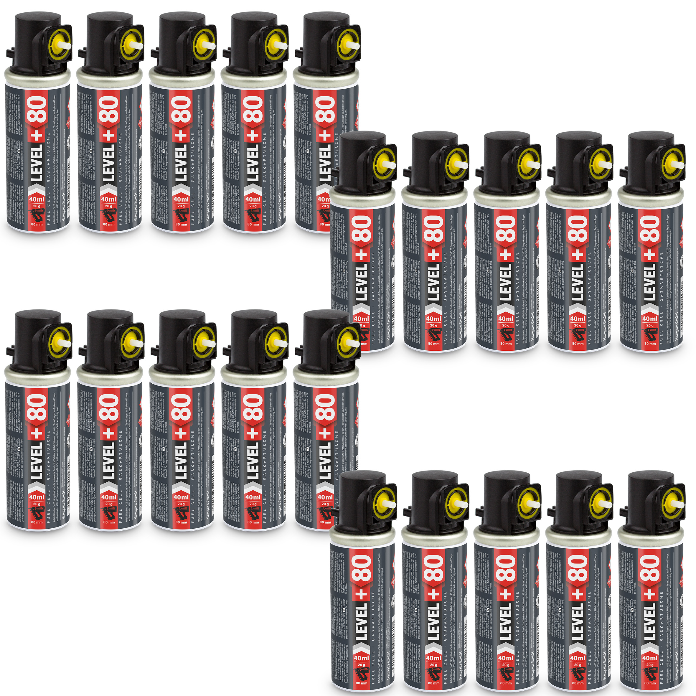 Gaz do Sztyfciarek i Gwoździarek Gazowych 78mm 40ml 20g 20 szt. Nabój do Gwożdziarek Nabój Gazowy LEVEL+ L+80