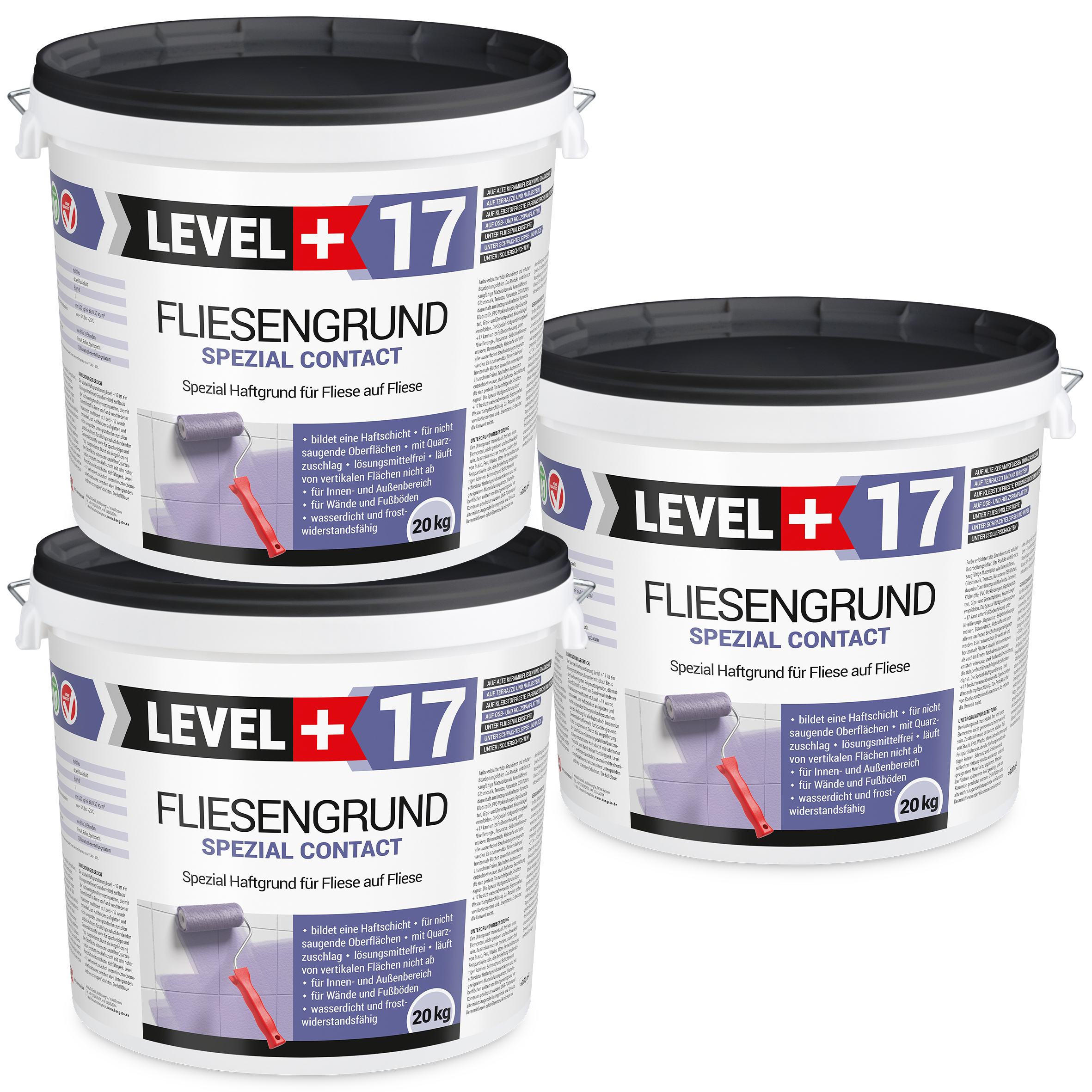 Grunt na płytki ceramiczne LEVEL+ 60KG płytka na płytkę OSB FLIESENGRUND L+17