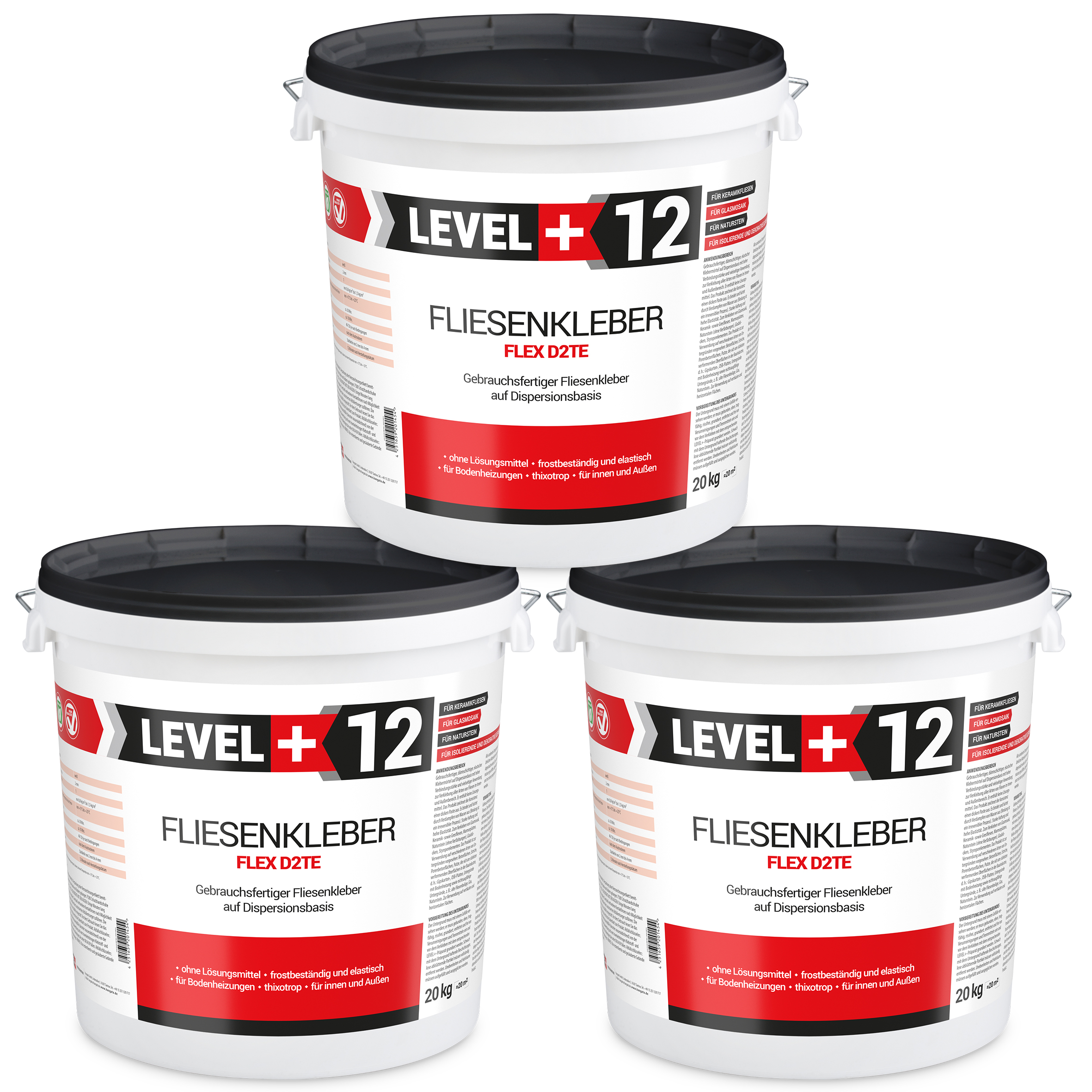 Gotowy Klej do Płytek 60KG Biały Dyspersyjny Klej do Płytek do Glazury Terakoty LEVEL+ L+12