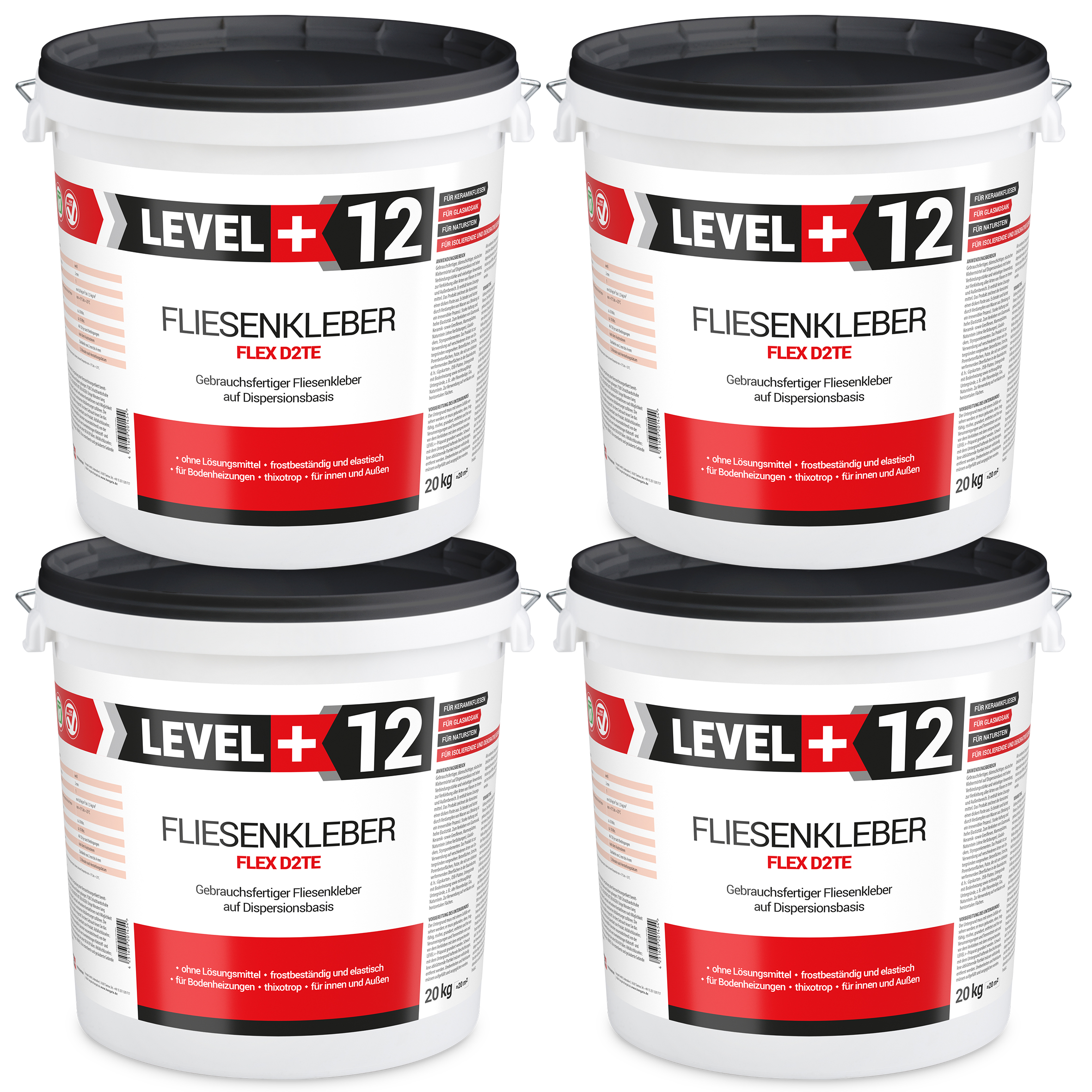 Gotowy Klej do Płytek 80KG Biały Dyspersyjny Klej do Płytek do Glazury Terakoty LEVEL+ L+12