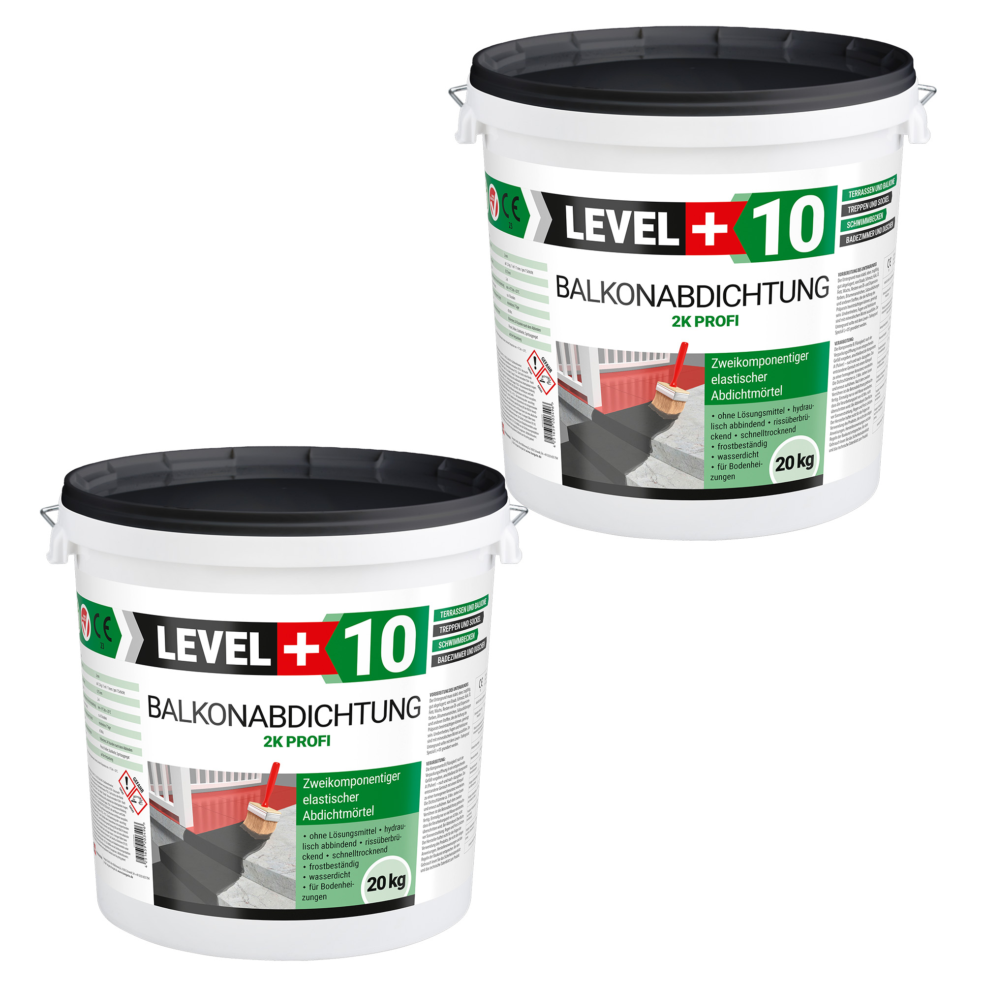 Zaprawa uszczelniająca 2K Hydroizolacja balkon taras 40KG elastyczna izolacja LEVEL+ L+10