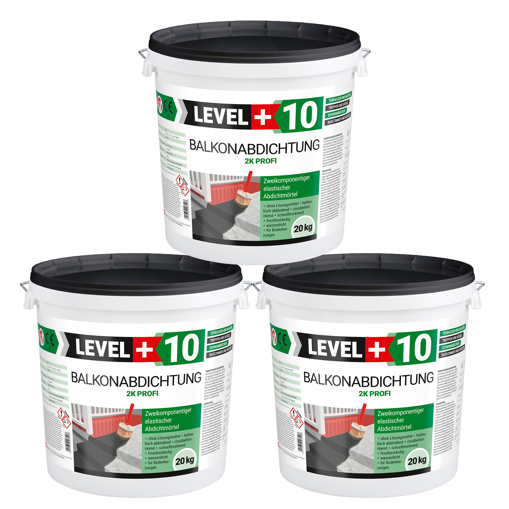 Zaprawa uszczelniająca 2K Hydroizolacja balkon taras 60KG elastyczna izolacja LEVEL+ L+10