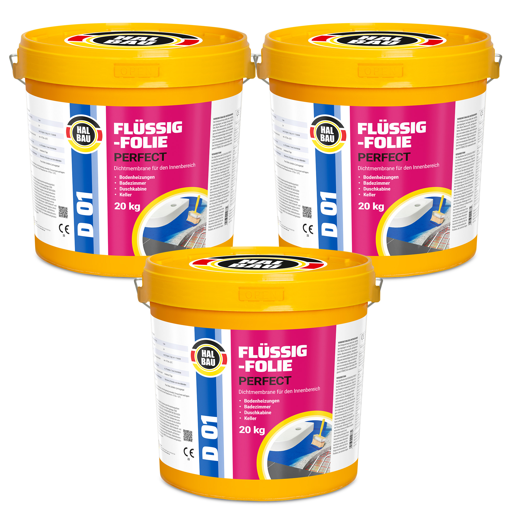 Folia w Płynie do Wewnątrz 60Kg Hydroizolacja Łazienki Elastyczna Izolacja HALBAU D01