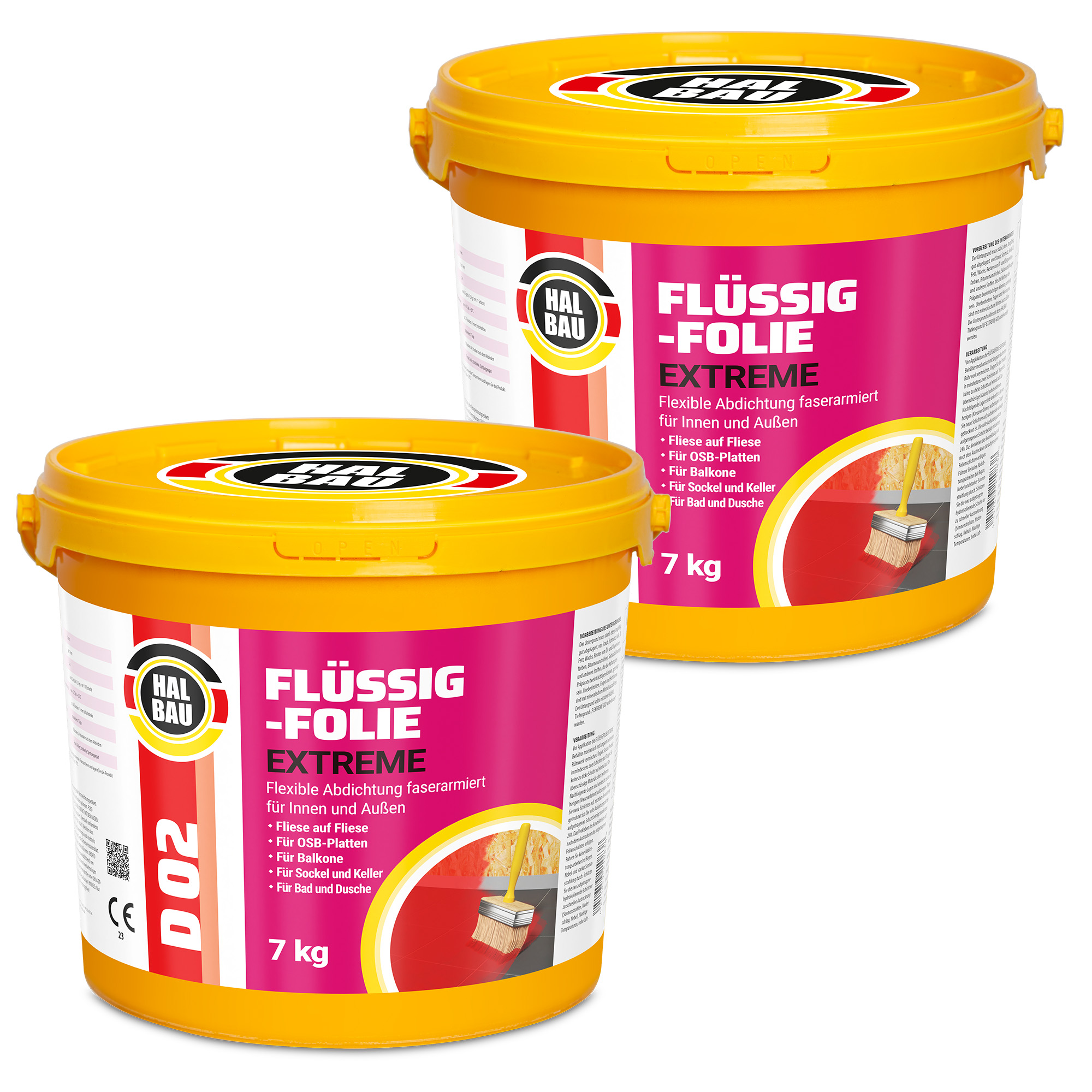 Folia w Płynie do Wewnątrz i na Zewnątrz Elastyczna Izolacja 14Kg Hydroizolacja Łazienki Balkonu HALBAU D02